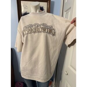 MT99 Growing In The World Short Sleeve Sweatshirt Cream Graphic Streetwear L